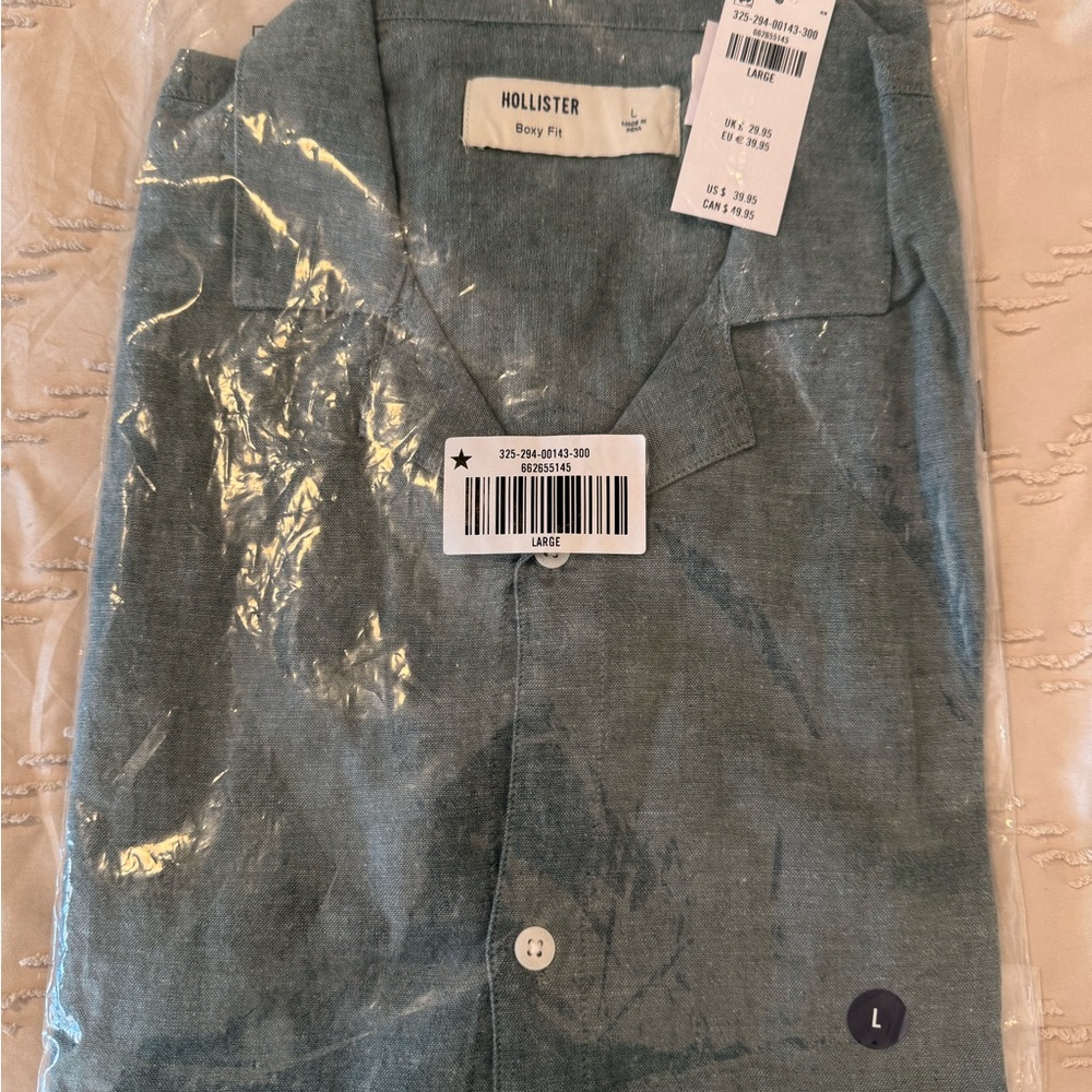 Hollister Light Blue Boxy Fit Shirt